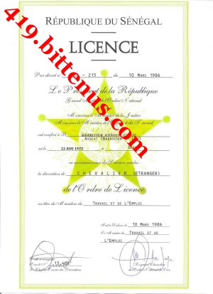 Licence of operation
